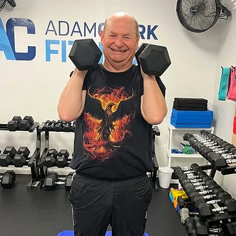 man taking a personal training class at Adam Clark Fitness